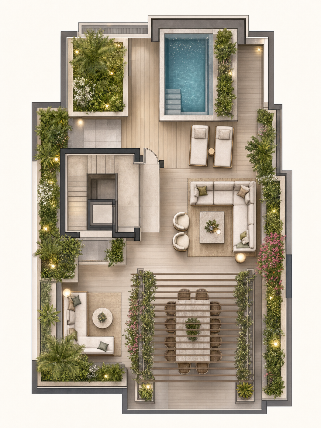 Roof terrace plan
